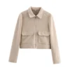 S8a950b64adcd4c80aaa3f0afddd4b6933.webp SLTNX Women's Zipper Jacket Coat New Winter Long Sleeve Pocket Outerwear Coat Short Street Elegant Women's Jacket