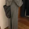 S8bbd306b481a43268b4afb6831cbca0bn.webp Lazy and comfortable 100% pure cashmere straight striped dress Joker knit bottoming shirt sweater skirt in autumn and winter