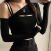 S93ffa1f1515441faa0eb55f5bc139afaw.webp Gothic Grunge Tops Y2k Aesthetic Long Sleeve T Shirts Women 2000s Graphic Tee Clothes E-Girl Streetwear