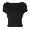 Women's O Neck Short Sleeve Backless Ruched Crop Top Y2K Streetwear Summer Spring Casual T-Shirt Dropshipping