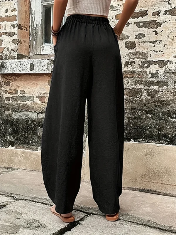 Sa43c29cd1b8e4b658dc32c7be0f3d8e1r.webp Plus Size Women's Cotton-Linen Harem Trousers Retro Loose-Fit Casual Trousers Elasticated Waistband Workwear Wide-Leg Trousers