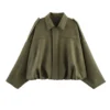 Sa50828c2da8143fda8aff94432ce6370d.webp Women's Bomber Jackets Coats Fashion Turn-down Collar Long Sleeve Loose Coats Vintage Female Outerwear Chic Tops
