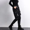 Sa85d6ad9d82f49358352cd8d91678f5a5.webp Black Work Pants for Women in Spring and Autumn 2024 New Ins Trendy and Versatile Slimming Elastic Ankle-Length Sports Pants
