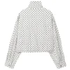 Saab88ee482754d209035d98baa58ddcdU.webp HXAO Polka Dot Bomber Jacket Women's Jackets Demi-Season Oversized Long Sleeve Top Outerwear Aviator Plus Size Zip Up Crop Coats
