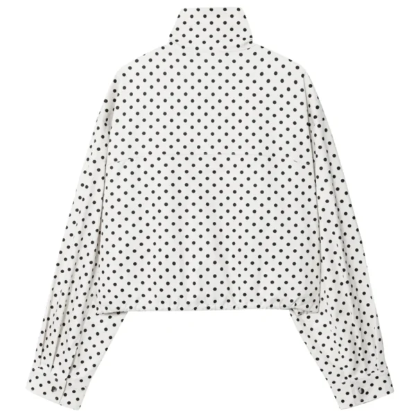 Saab88ee482754d209035d98baa58ddcdU.webp HXAO Polka Dot Bomber Jacket Women's Jackets Demi-Season Oversized Long Sleeve Top Outerwear Aviator Plus Size Zip Up Crop Coats