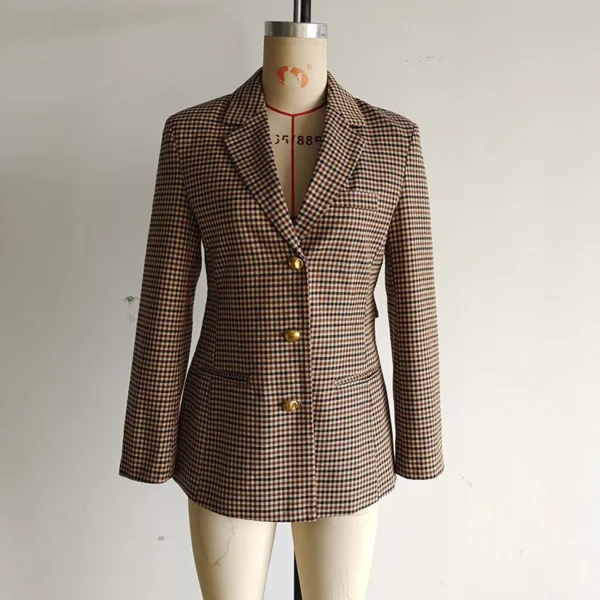 Sadf97cd1a9b74b7b9672b150ea6d2e88D.webp Women Summer Slim Blazers Suit Coats 2025 Casual Plaid Belt Single Breasted Female Elegant Street Blazer Outerwear Clothing