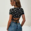 Saffed1d6dc6c4346a7ab3a7148840877j.webp New Vintage French V-neck Low Cut Waist Print Pure Desire for Elegant Feminine Everything With Crop T-shirt Woman