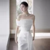 Sb31b7627289b4a848dc20c69d447e3d8U.webp French One Shoulder Light Wedding Dress, Bridal Forest Style Outward Yarn, Simple White Dress, Fish Tail Welcome Yarn 2026