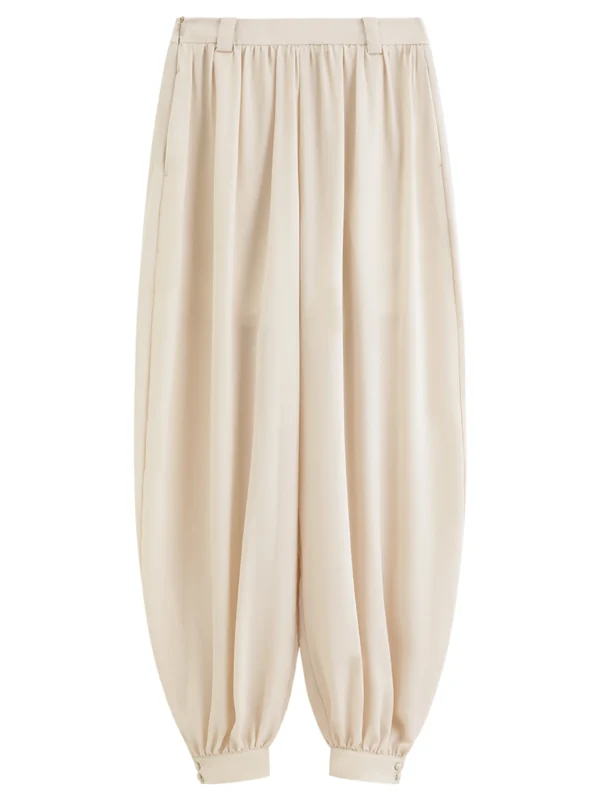 Sb36c89adeafe49d0ae09e5829726771dv.webp FSLE 2026 Summer Women's High Waist Pleated Straight Leg Pants with Elasticized Hem for Office Commute and Casual Daily Wear