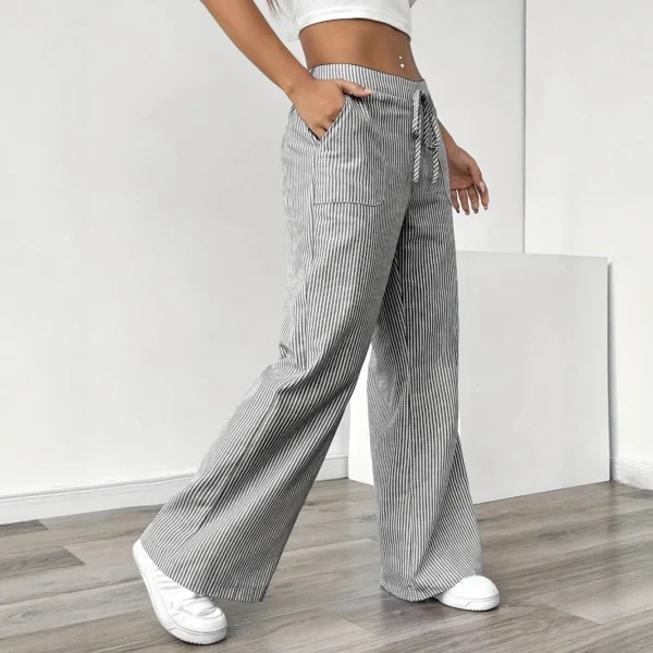 Sb37627c9306e40aea1085cd4741ed115q.webp New striped loose wide-leg pants, thin slouchy straight-cut casual pants for women & long pants, extended striped pants
