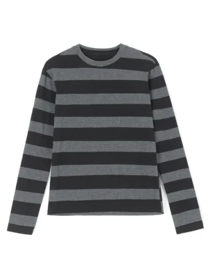 Sbca9c3cde0da4934943e8406c7a7541dG.webp y2k Aesthetic T Shirt Women Grey Striped Long Sleeve Tops Gothic E Girl Punk Dark Academia Clothes Streetwear