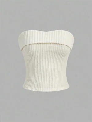 Sbe40d19c1f4e4f8c8aa130128f29aed77.webp Sexy Rib-knit Tube Top Women Summer 2024 Y2K Clothes Grunge Punk Solid Strapless Sleeveless Slim Fit Crop Tank Top Streetwear