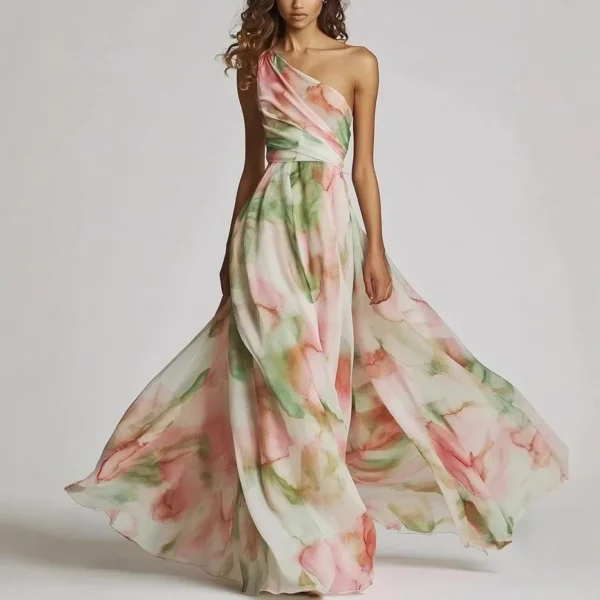 Sc1bc1441af0a418bab46867c50b687e8i.webp Elegant Women's Dress Sexy One-Shoulder Tie-Dye Party Dress Fashion Sleeveless Printed High Waist Large Hem Skirt Maxi Dress