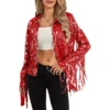 Sc29a56ef4fb842b4810244446657e7acO.webp 2025 New Fashion Women Disco Cowgirl Jacket Lightweight Casual Sequin Tassels Long Sleeves Cardigan Coat for Outwear Streetwear