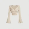 Sc5501d276d1b47b0ad3bab1205d588d85.webp Pure desire sweet and spicy style long sleeved western-style base shirt V-neck slim fit and slimming inner top for women