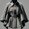 Sc899a4ecafc94858a117fe058d399c02V.webp Houndstooth Pattern Women's Jacket Asymmetrical Cape Sleeves Fashionable Harajuku Street Style Zipper Loose Jacket