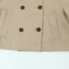 Willshela Women Fashion Khaki Double Breasted Short Trench Jacket Vintage Notched Neck Long Sleeve Female Chic Lady Coat Outfits