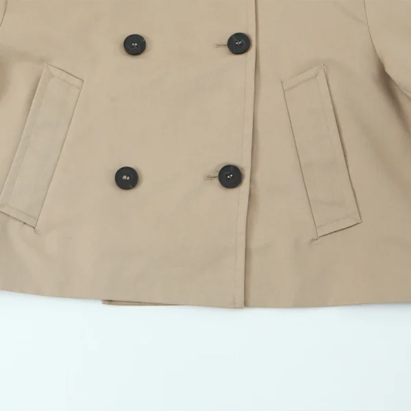 Willshela Women Fashion Khaki Double Breasted Short Trench Jacket Vintage Notched Neck Long Sleeve Female Chic Lady Coat Outfits