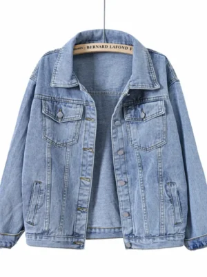 Scaa39be940814c3c9d9ea2a206da5684D.webp Jeans Jacket Women 2025 5XL Spring Coat Oversize Vintage Loose Denim Jacket Outerwear Autumn Chic Ladies Jackets big size S-5XL