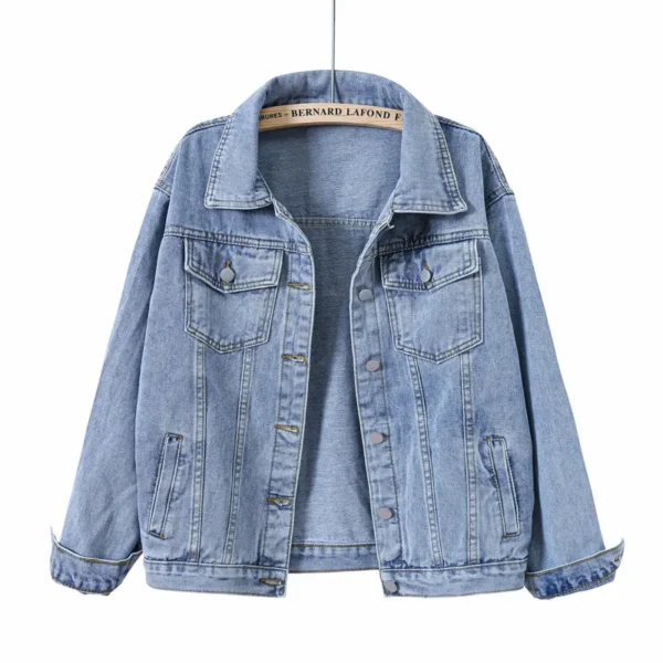 Scaa39be940814c3c9d9ea2a206da5684D.webp Jeans Jacket Women 2025 5XL Spring Coat Oversize Vintage Loose Denim Jacket Outerwear Autumn Chic Ladies Jackets big size S-5XL
