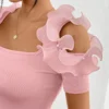 Scbb13a92882b49b2877b00f49a154ffe9.webp Fashionable ruffled T-shirt for women, short-sleeved, summer chic top, tight and slimming, elegant little shirt trend