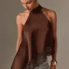 Sd3ecaafd49bf4e5bb1b3a89138aa463cD.webp Autumn Fashion Women's Asymmetrical High-Neck Backless Halter Neck Top