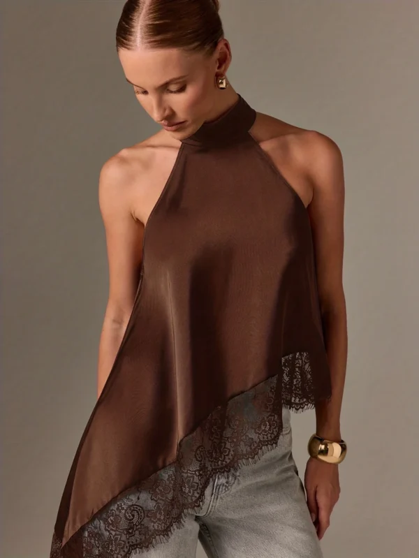 Sd3ecaafd49bf4e5bb1b3a89138aa463cD.webp Autumn Fashion Women's Asymmetrical High-Neck Backless Halter Neck Top