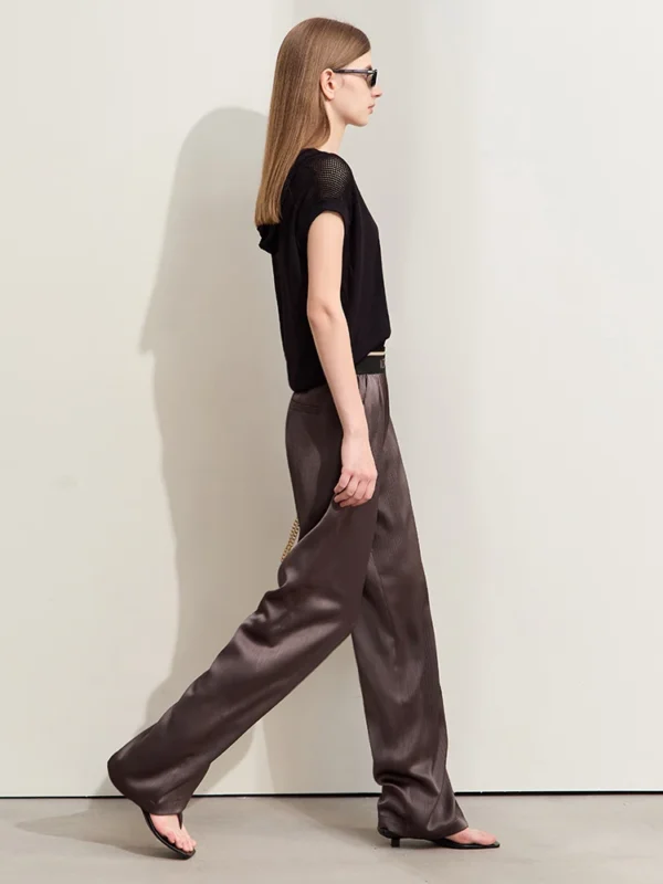 Sd878b6a9a23048d780917cd82a5a0916h.webp Amii Minimalism 2024 Women Wide-leg Casual Pants Summer New Letter Embroidery Rubber Band Waist Fashion Female Trousers