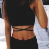 Sd8c9d279afc641bb8ca6fdc1610829a4S.webp Summer Crop Tops Blusa Women Sleeveless Sexy Bandage T Shirt Top Fashion Black Lace Up Tank Top Tumblr Ladies