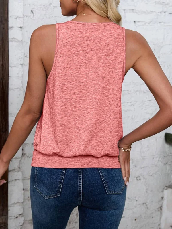 Sdd74a9acf5f24c27a4c14ec93449d76b3.webp Fashionable elegant V-neck women's loose sleeveless pure color vest