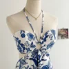 Women's Romantical Floral Print Halter Neck Sexy Fashionable Dress Easy to Create Lazy Stylish Vacation Style Dress