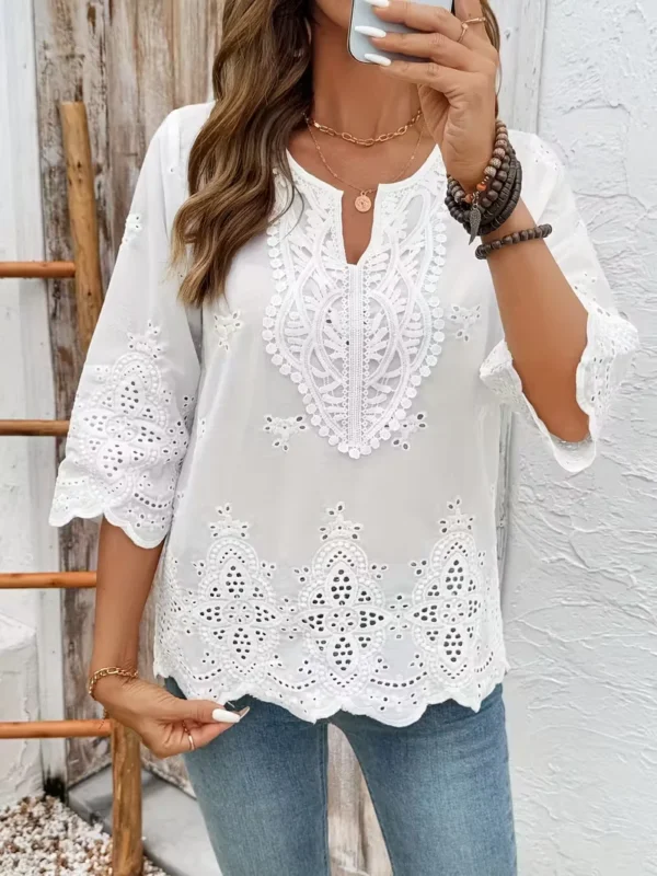 Se7220246fb484e8c84c49beaf8a49f26r.webp Temperament Loose Woman Shirt Fashion Casual Blouse Elegant long Sleeve Woman Shirt Holiday Weekend Top
