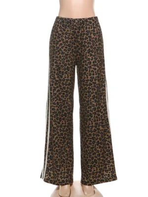 Se753f2e6d19a4541b0826ccaf37da4f04.webp Sisterlinda Leopard Print Pants Women Hipster Fall Sporty Patchwork Stripes Autumn Trend Basic Streetwear Casual Loose Trousers