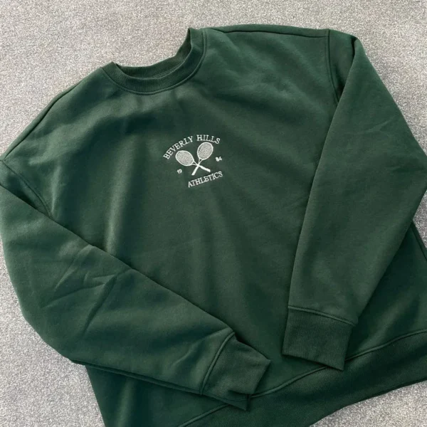 Se7b50e18b6af4e0789aea034262ce221g.webp American Retro Tennis Athletic Embroidered Thick Pullovers Women Spring Long Sleeve Crewneck Loose Cotton Casual Art Sweatshirts