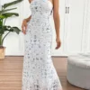 Women's New Maxi Dresses Summer Sexy Lace Tube Top Backless Dress Streetwear Fashion Elegant Lady Casual Slim Dresses Clothing
