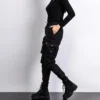 Seff94407c01d4476a043ca6abe340cfdV.webp Black Work Pants for Women in Spring and Autumn 2024 New Ins Trendy and Versatile Slimming Elastic Ankle-Length Sports Pants