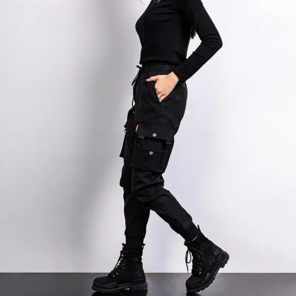 Seff94407c01d4476a043ca6abe340cfdV.webp Black Work Pants for Women in Spring and Autumn 2024 New Ins Trendy and Versatile Slimming Elastic Ankle-Length Sports Pants