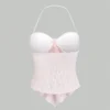 Sf7fbbc2c69934a5fa1f89e248b3accc7r.webp Bow knot Lace Halter Top for Women Summer Sexy Floral Pattern Off the Shoulder Backless V-neck Crop Top Y2K Clothes