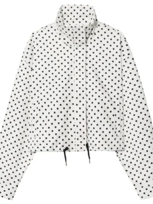 Sfbd5086cf4d640e3943e4150a4eba8398.webp HXAO Polka Dot Bomber Jacket Women's Jackets Demi-Season Oversized Long Sleeve Top Outerwear Aviator Plus Size Zip Up Crop Coats