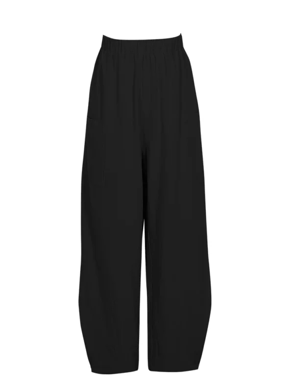 Sfde652018a2c4778af74525bc8497722H.webp Plus Size Women's Cotton-Linen Harem Trousers Retro Loose-Fit Casual Trousers Elasticated Waistband Workwear Wide-Leg Trousers